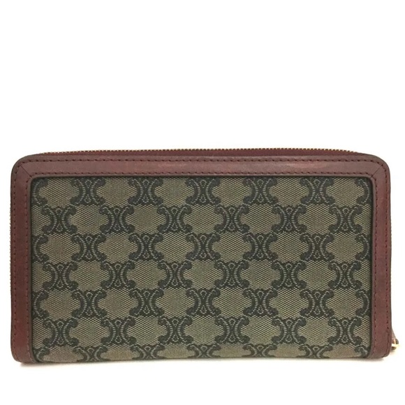 CELINE Macadam Camvas Leather Zip Around Long Wallet /1K2333 - Picture 5 of 8